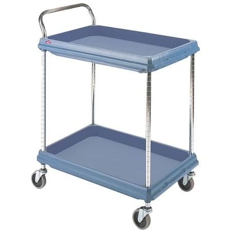 Metro BC2030-2DMB Utility Cart with Antimicrobial Deep Lipped Plastic Shelves, Plastic (Shelf), 400 lb Load Capacity