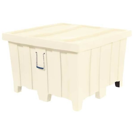 Myton Industries MTD-1WHITE Bulk Container 23 cu ft Volume Cap., 44 in L, 44 in W, 29 1/2 in H, Plastic, White