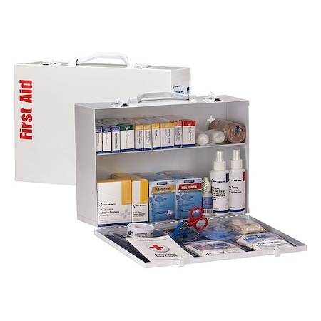 First AID Only 91337 First Aid Kit and Housing, Metal Cabinet, 348 Components, 75 People Served