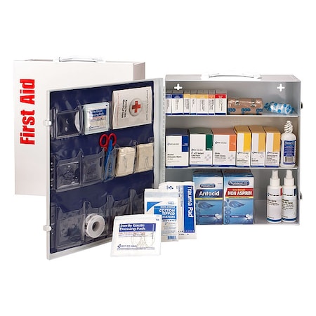 First AID Only 91339 First Aid Kit and Housing, Metal Cabinet, 670 Components, 100 People Served