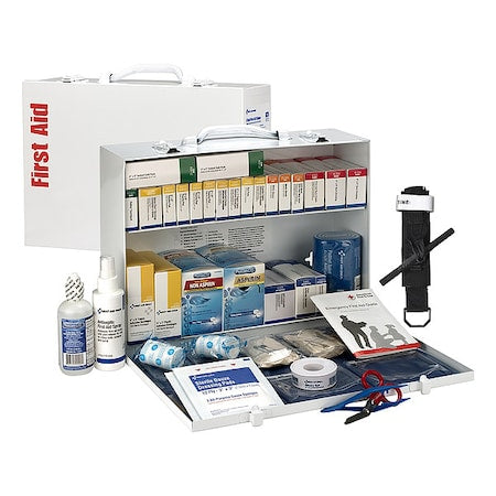 First AID Only 91338 First Aid Kit and Housing, Metal Cabinet, 457 Components, 75 People Served