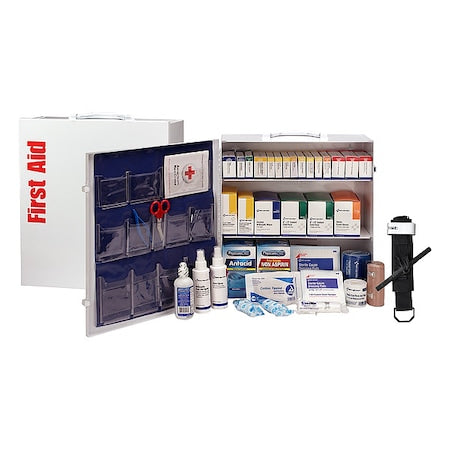 First AID Only 91340 First Aid Kit and Housing, Metal Cabinet, 687 Components, 100 People Served