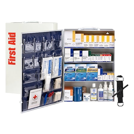 First AID Only 91341 First Aid Kit and Housing, Metal Cabinet, 1,462 Components, 150 People Served