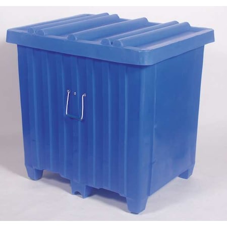Myton Industries MTH-3BLUE Ribbed Wall Container 23 cu ft Volume Cap., 42 in L, 34 in W, 42 in H, Plastic, Blue