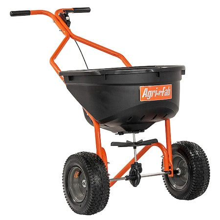 Agri-FAB 45-0576 110 lbs Cap Broadcast Push Spreader For Fertilizer, Grass Seed & Ice Melt, 10 ft Spread, T-Handle