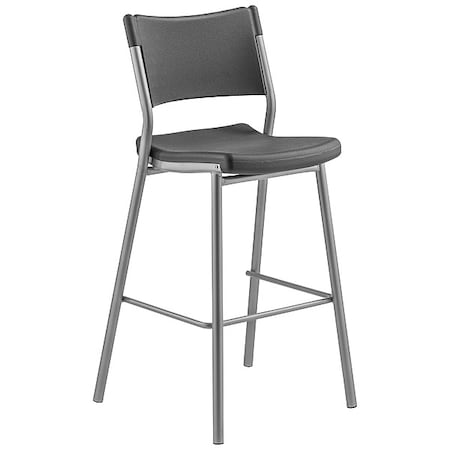 National Public Seating CTS30 Cafe Height Stool, Plastic Charcoal