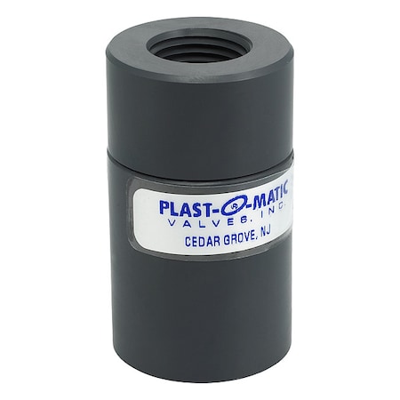 Plast-O-Matic FC050EP-000-1/2-PV Flow Control Valve, 1/2In FNPT, PVC, 1/2 gpm