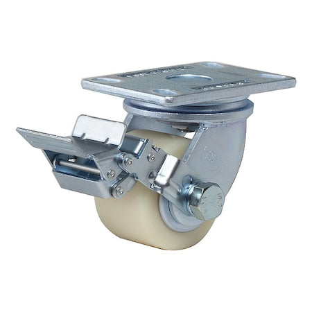 Foot Master GF-100B-SF-MCD Plate Caster, Swivel, Polyurethane, 145 mm H