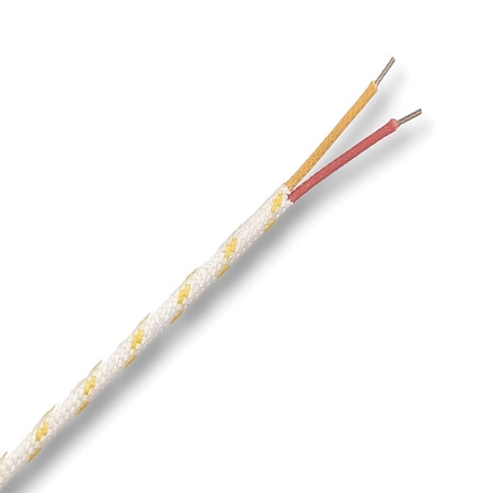 DAYTON 806XV3 ThermocoupleWire, TypeK, 24AWG, White, 100 ft