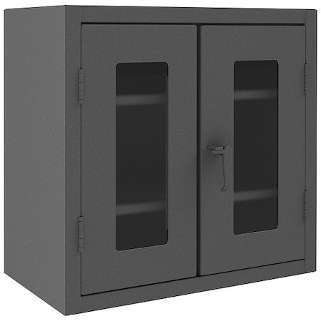 Durham MFG HDCC203636-2S95 Shelving Storage Cabinet, 36 in H, 36 in W, 20 in D, Swing, Padlock Hasp, Gray, 2 Shelves, 0