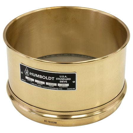 Humboldt 5JCK6 Wet Washing Sieve, 8 In, No 200,4 In Deep
