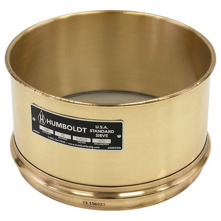 Humboldt 5JCK5 Wet Washing Sieve, 8 In, No 200,4 In Deep