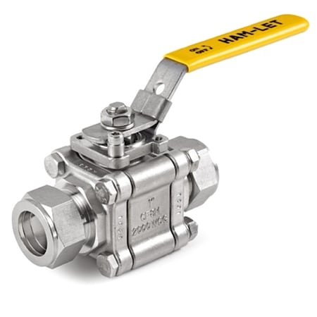 HAM-LET H-500-SS-L-1/4 Manual 2-Way Ball Valve, Let-Lok, SS