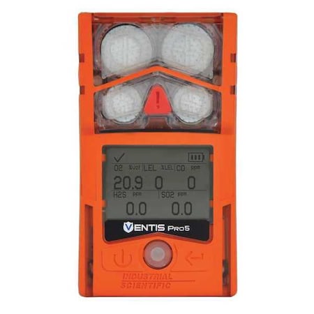 Industrial Scientific VP5-K10Y4101101 Ventis Pro5 Multi-Gas Detector, IP68, Audible, Vibrating, Visual, LCD with Backlight