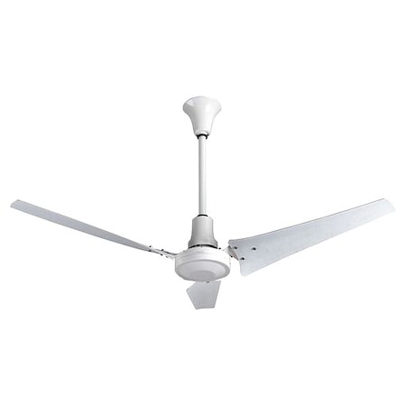 VES 118149 Ceiling Fan, 56 in Blade Dia, 3 Blades, 5 Speeds, 120V AC, Powder Coated, White