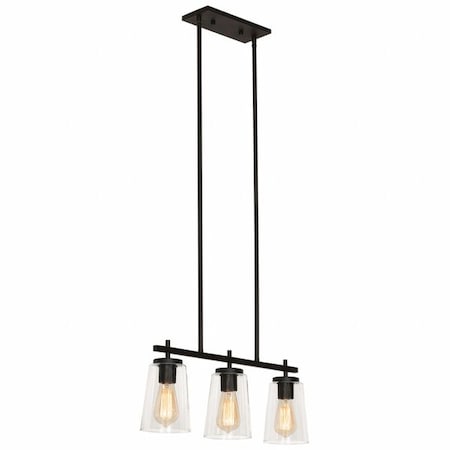 AFX JNNP0523MBBK Light Linear Pendant, Black, Metal, 23 in L