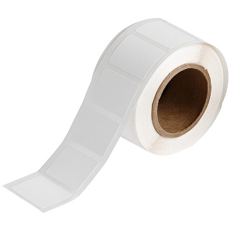 Brady J20-235-2475 Pre-Cut Label Stock Roll, White, Matte