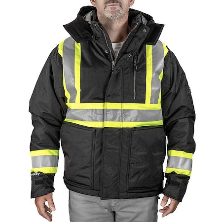 Tingley J28123C.XL Rain Jacket, Nylon, Class 1 O, Black/Yellow, XL