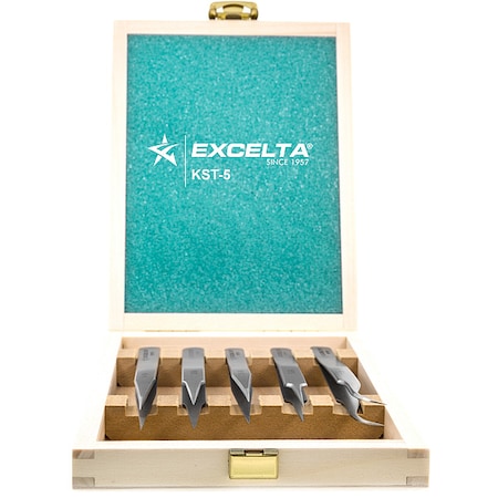 Excelta KST-5 Tweezers Set, SS, Anti-Magnetic, Point Tip