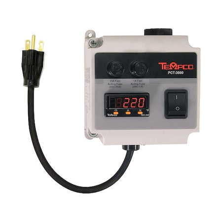 Tempco PCT30002 Temp Control Box, Digital, J, 240V, 15A, 0-1200F