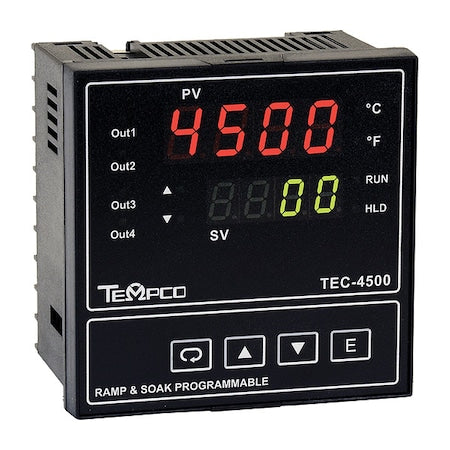 Tempco TEC58007 Temp Control, 90-264V AC, 1/4Din, SSR/Relay