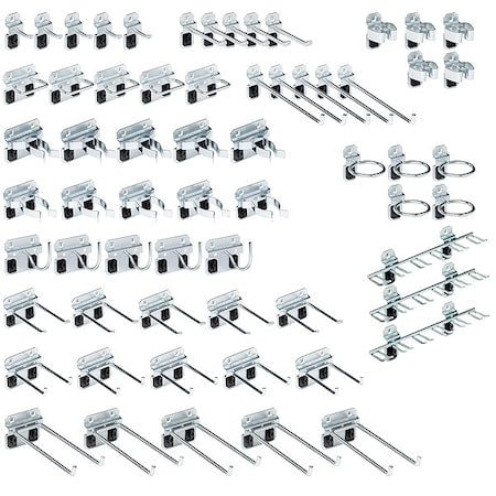 Triton Products LH2-KIT 63 Pc. Steel Pegboard Hook Assortment for LocBoard