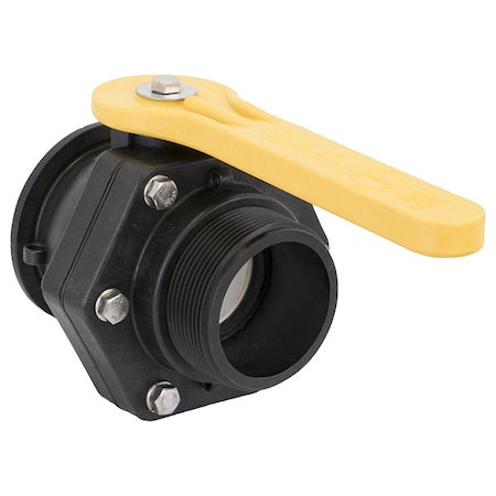 Banjo MVSMT300 Manual 2-Way Ball Valve, Flange, Polypro