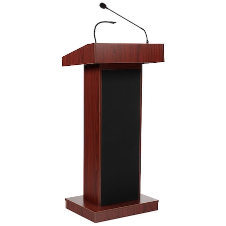 Oklahoma Sound M800X-MY/LWM-7 OS Orator Lectern, Recharge Battery with Wireless Headset Mic, Mahogany