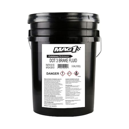MAG 1 MAG1125 DOT 3 Brake Fluid, 5 gal, Glycol Base