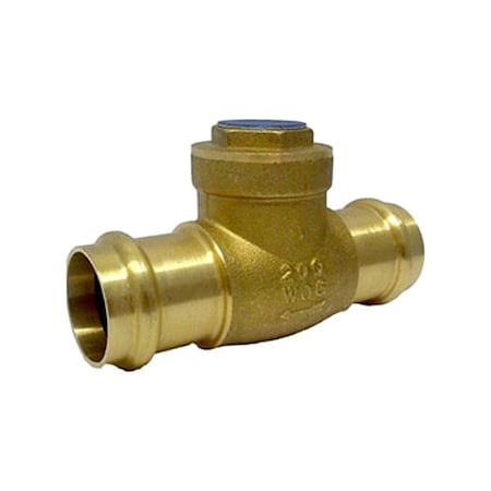 Milwaukee Valve UP0969000112 Swing Check Valve, UP969 Series, 1 1/2 in, Press x Press, Inline, Lead Free Brass
