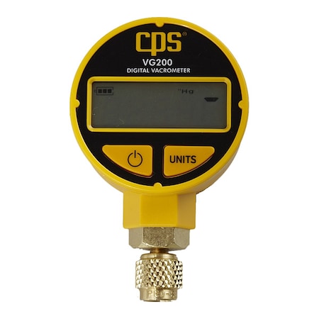 PRO-SET VG200 Vacuum Gauge, LCD, Brass, Visual