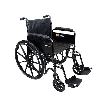 First Voice TS-10220 Wheelchair, 300 lb, 16 In Seat, Silver/Navy