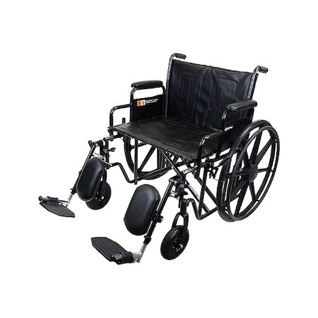 First Voice TS-10234 Wheelchair, 500 lb, 24 In Seat, Silver/Navy