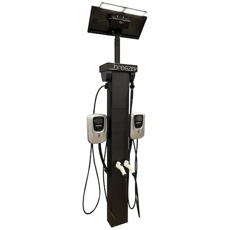 Breez-EV EVC-SFL-20W-40K-BK-G2 EV Ready Solar Flood Light Fixture, 26