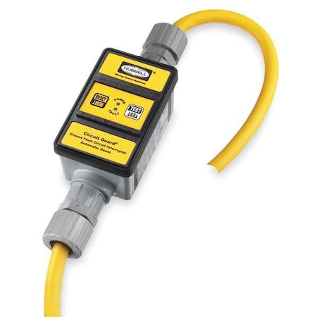 Hubbell Wiring Device-Kellems GFP3305 Line Cord GFCI, 6 ft., Ylw, 30A, 120/240V AC