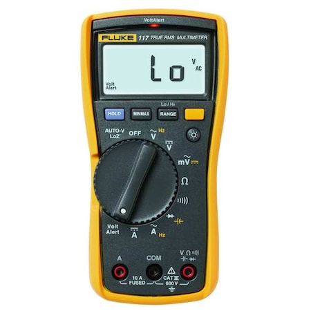 Fluke FLUKE-117-NIST-D Digital Multimeter, 600 V Max DC, 0 V Max AC, TRMS, 6,000 Instrument Counts, Backlit LCD