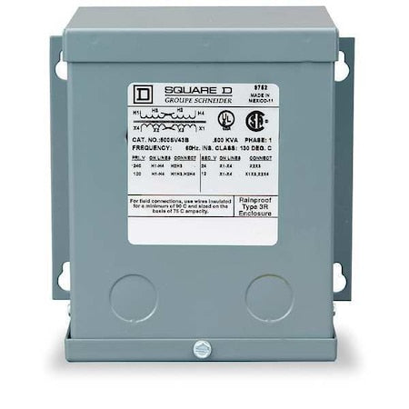 Square D 500SV46B Buck Boost Transformer, 500 VA, NEMA 3R, 16/32V AC, 120/240V AC