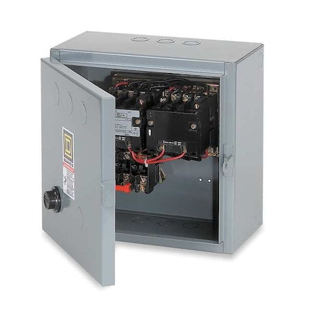 Square D 8736SCG8V02S Magnetic Motor Starter, Reversing, No Auxiliary Contacts, 120V AC, 3 P, Screw Clamp