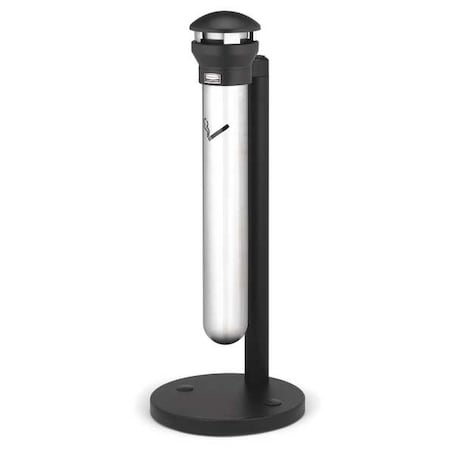 Rubbermaid Commercial FG9W3100SSBLA Cigarette Receptacle, Silver, 1.25 gal