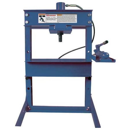 Westward 1MZJ7 Hydraulic Bench Shop Press, 12 Tons
