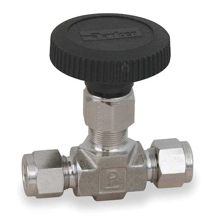 Parker 2A-V2LN-SS Needle Valve, Straight, 316 SS, 1/8 In.