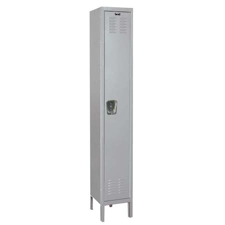 Hallowell UMS1288-1PL-AM Antimicrobial Wardrobe Locker, 12 in W, 18 in D, 78 in H, (1) Tier, (1) Wide, Light Gray