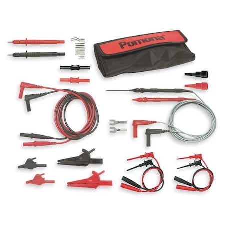 Pomona Electronics 5677B Deluxe Multi-Use DMM Maxi-Kit, Right Angle Banana Plug, 3 ft. 11