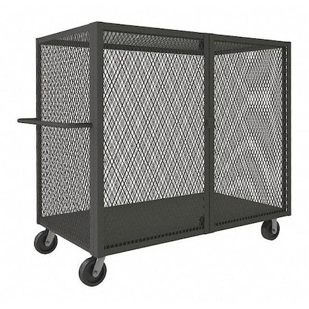 Durham MFG HTL-3060-DD-95 Dual-Latch Welded Mesh Security Cart with Fixed Shelves, 2,000 lb Capacity, 32 in W x 66 1/2 in L x