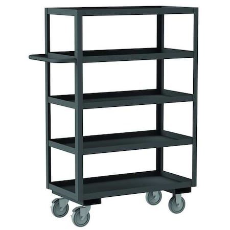 Durham MFG RSC-3672-5-95 Utility Cart with Lipped Metal Shelves, Steel, 1,200 lb Load Capacity, 5 Shelves, 78 1/2 in L