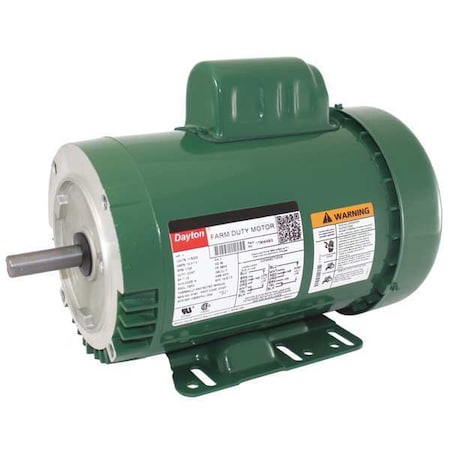 DAYTON 1TMW9 Capacitor-Start High Torque Farm Duty Motor, 1 HP, 115/230V AC Voltage, 56HC Frame