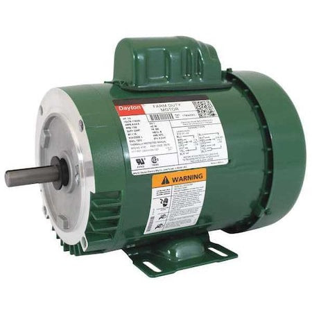 DAYTON 1TMW5 Capacitor-Start High Torque Farm Duty Motor, 1/2 HP, 115/230V AC Voltage, 56C Frame