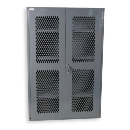 Durham MFG EMDC-481872-95 Shelving Storage Cabinet, 72 in H, 48 in W, 18 in D, Swing, Keyed, Gray, 3 Shelves, 0 Drawers