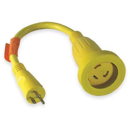 Hubbell Wiring Device-Kellems HBL61CM22 Power Strip, Marine, Molded, Straight, L5-30R, 5-15P, 2 ft., Yellow