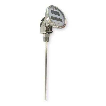Dwyer Instruments DBTA3121 Digital solar-powered bimetal thermometer, range -58 to 302 Degrees F, 12